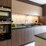 Dark wood modern kitchen design