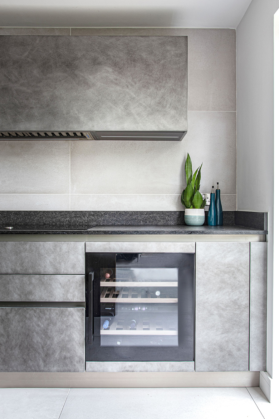 Wine fridge in modern kitchen in rugby